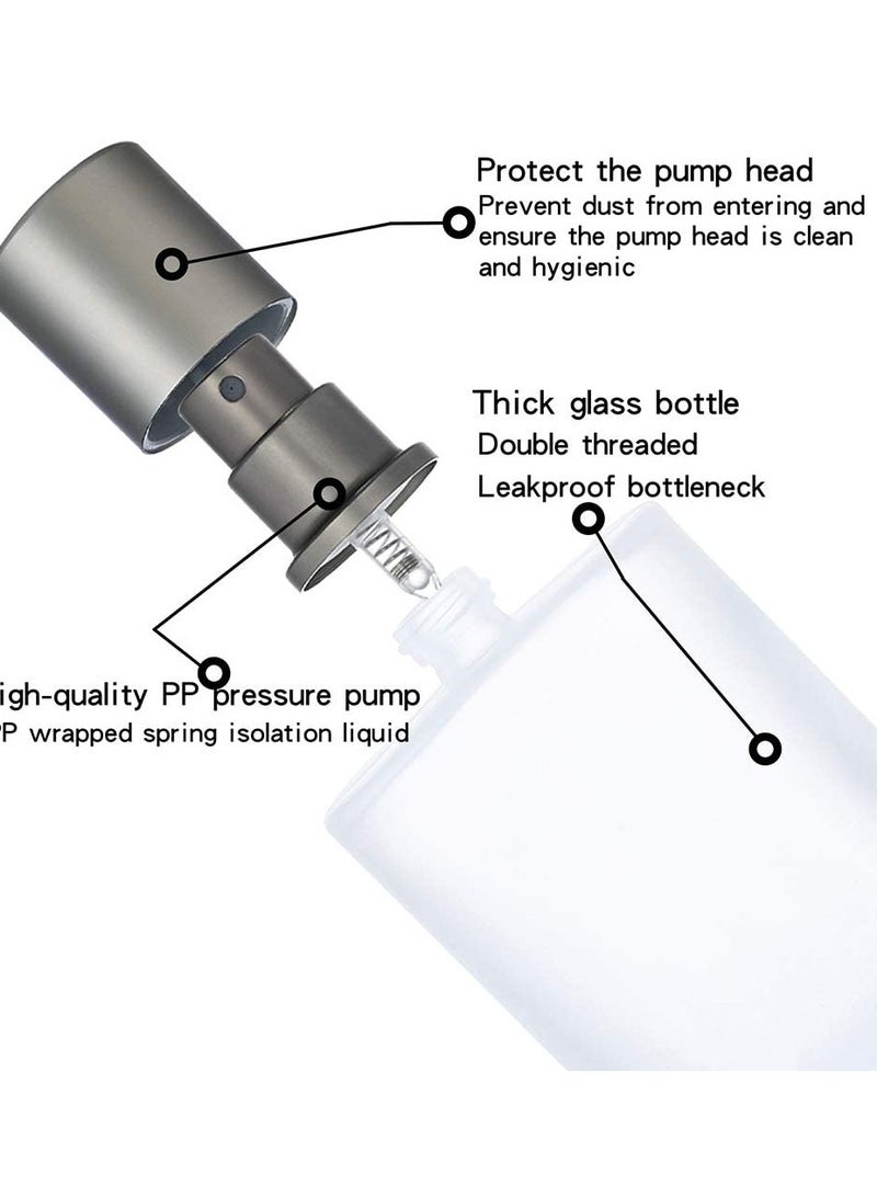 Generic 2Pcs 50ml Square Empty Frosted Glass Spray Bottles, Refillable Fine Mist Atomizer for Perfume, Essential Oils, Makeup Toner, and Lotion  - Image 2