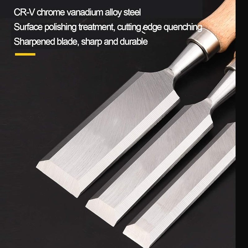 Professional Wood Chisel Set 8 Pcs Chrome Vanadium Steel 6mm To 38mm - Image 5