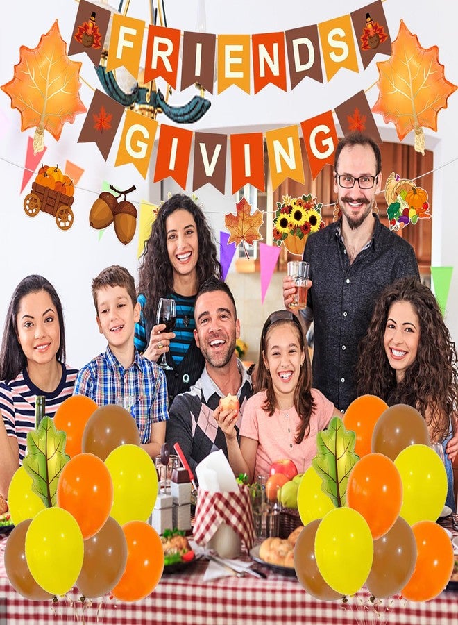 DECGOL 60Pcs Friendsgiving Decorations Banner Balloons for Friendsgiving Fall Home Thanksgiving Party Indoor outdoor Decor - Image 3