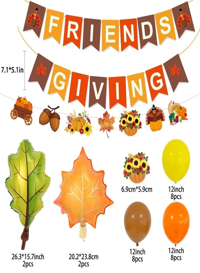 DECGOL 60Pcs Friendsgiving Decorations Banner Balloons for Friendsgiving Fall Home Thanksgiving Party Indoor outdoor Decor - Image 2