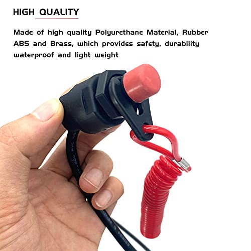 SKARUMMER Boat Engine Emergency Stop Switch Safety Tether Lanyard Replacement for Yamaha Tohatsu Honda - Boat Kill Switch Key 6E9-82575-00-00 6E9-82575-01-00 6E9-82575-02-00 18-65450 - 55 inch Long - Image 3
