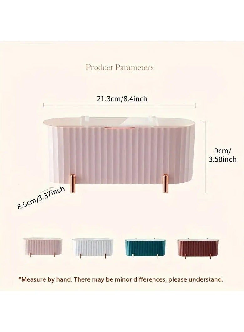 ORiTi Dustproof Desktop Cosmetic Storage Box keep Your Makeup,Swabs , and Jewerly Organized and Protected - PINK  - Image 2