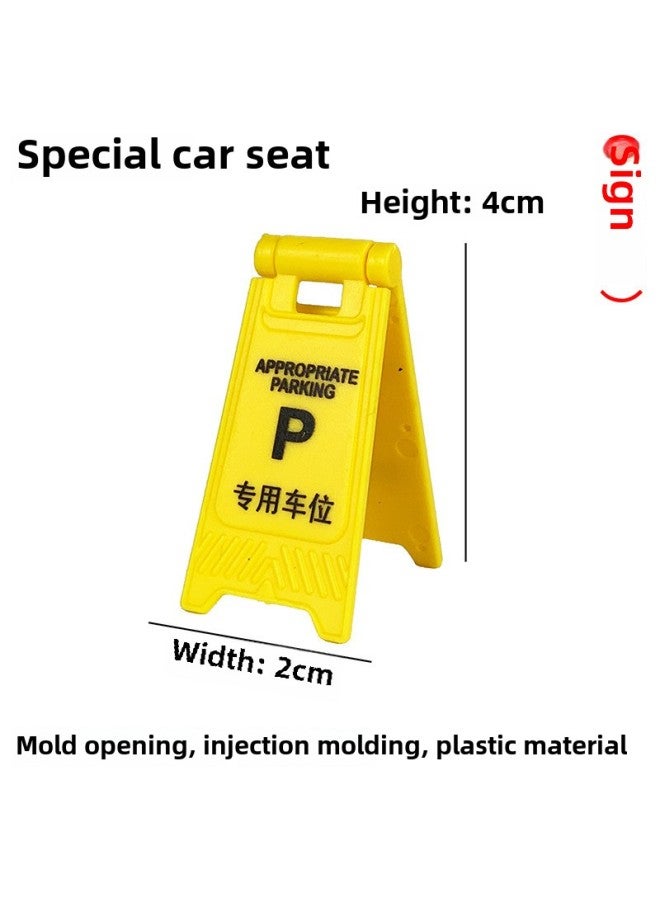 Loquat Speed Bump Traffic Light Parking Garage Road Cone Car Model Toy Scene Ornaments Signs License Plate Underground-Color:License Plate - Image 1