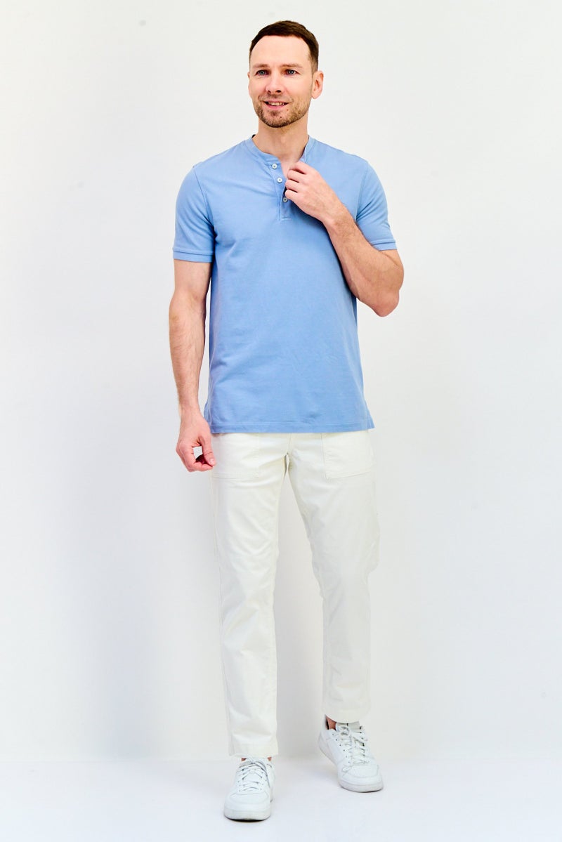 Celio Men Regular Fit Solid Straight Leg Pants, Off White - Image 4