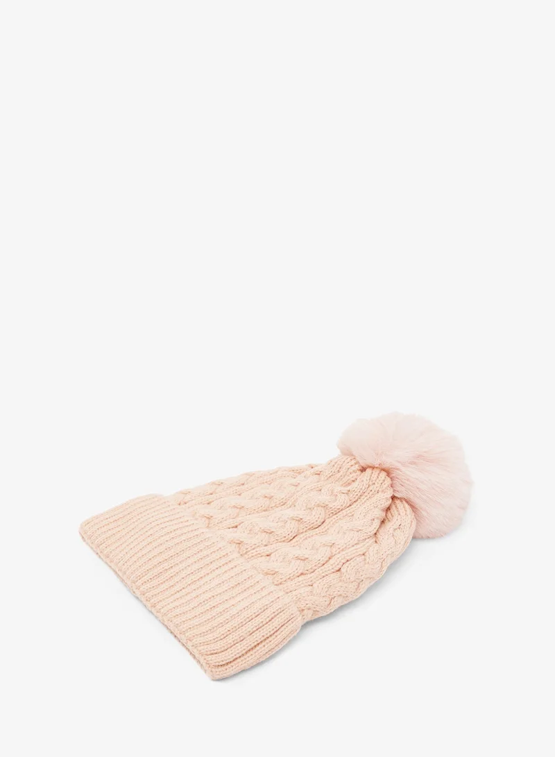 جينجر قبعة صوف محبوكة بنقوش