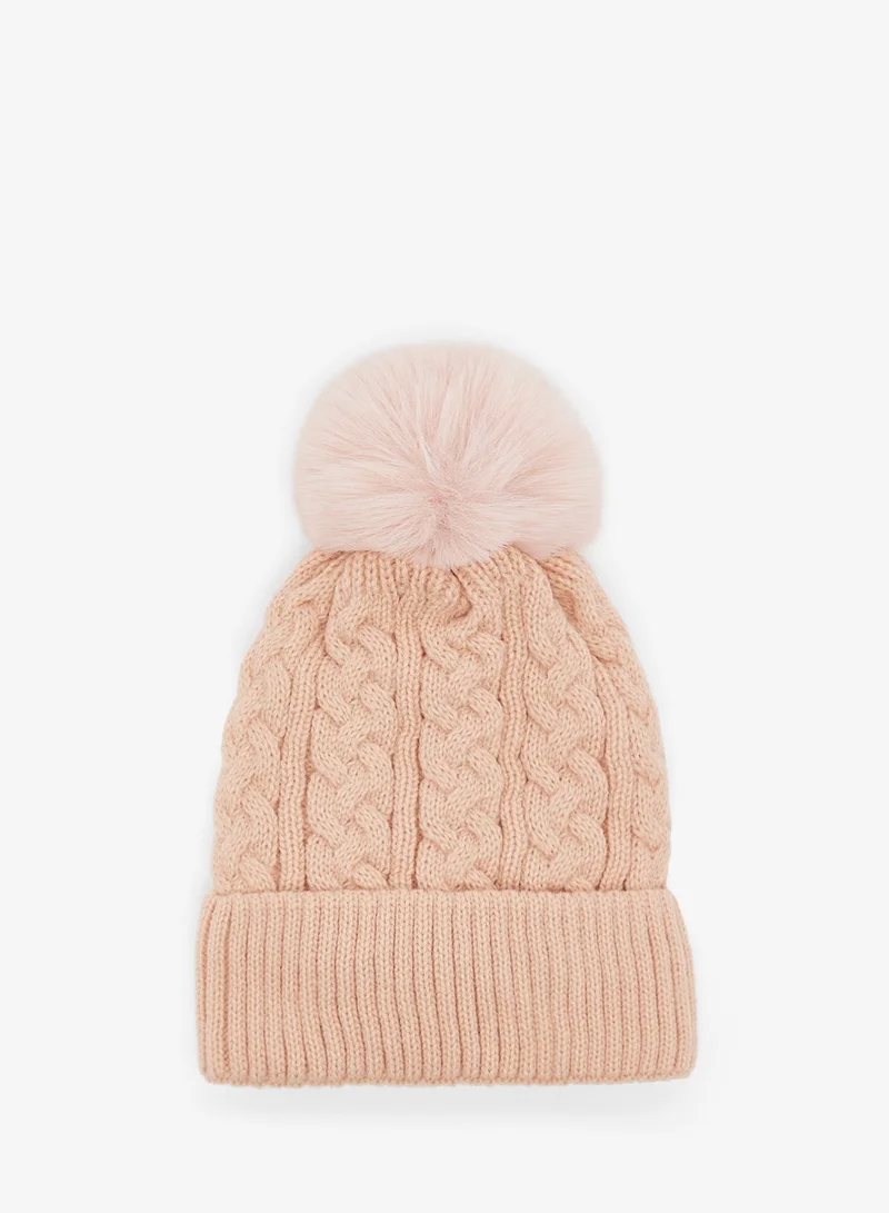 Ginger Knitted Textured Beanie