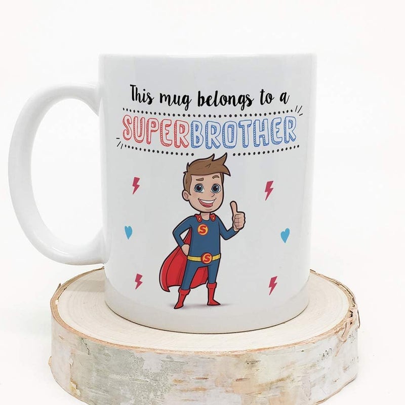 MUGFFINS Brother Mug/Cup - Super Brother - Coffee Mug for Breakfast/Birthday Presents for Siblings/Ceramic 11 oz - Image 3