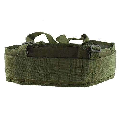 FAMI Tactical Battle Combat Airsoft Padded Equipment Molle Waist Belt with Adjustable Suspenders Free Straps for Patrol Army Training Outdoors Duty- Military Green - Image 4