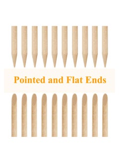 KHAJUL 100 PCS Orange Wooden Sticks, Double-End Wood Cuticle Pusher Nail Art Manicure Pedicure Tools (Orange )  - Image 2