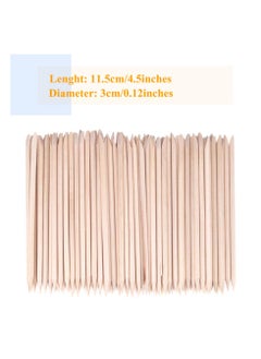 KHAJUL 100 PCS Orange Wooden Sticks, Double-End Wood Cuticle Pusher Nail Art Manicure Pedicure Tools (Orange )  - Image 5