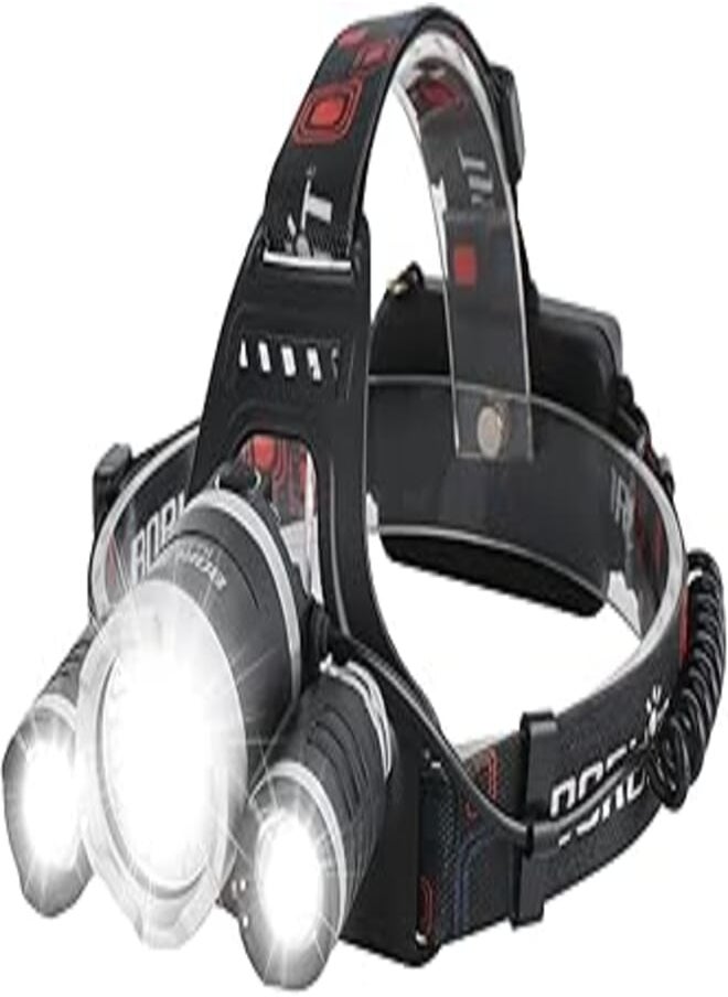 BORUIT BORUIT RJ3000 Rechargeable Headlamp LED Head Lamp Super Bright 5000 Lumens 3 Mode Waterproof Head Light Adult Hunting Fishing Camping Headlight Gear Lampe frontale 