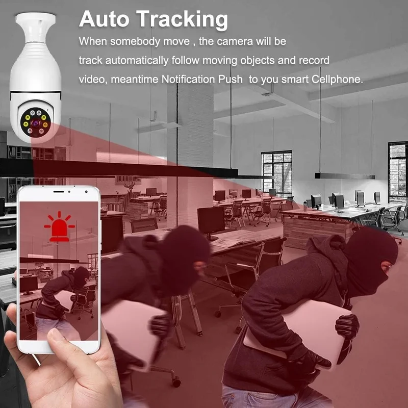Lisinya Wifi 360 Panoramic Bulb Camera Security Camera Dual Wifi 360 Degree Night Vision