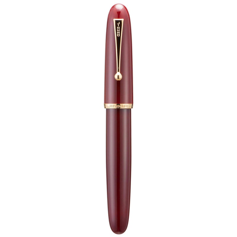 Lanxivi Jinhao 9019 Fountain Pen Dadao Series Wine Red Acrylic Gold Trim #8 Medium Nib with Large Converter for Writing, Signature and Calligraphy - Image 1