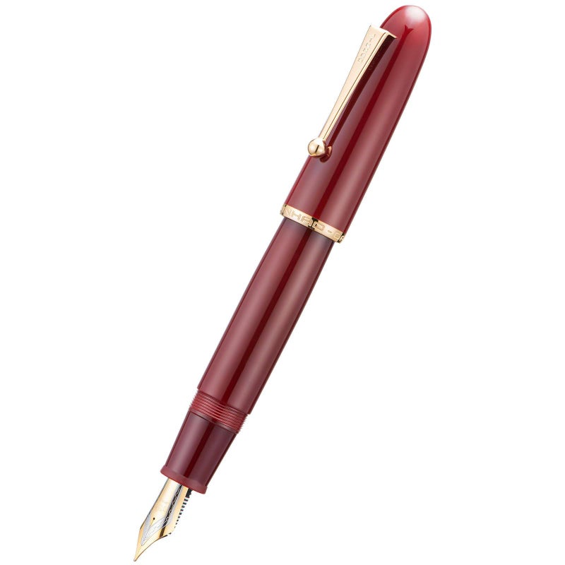 Lanxivi Jinhao 9019 Fountain Pen Dadao Series Wine Red Acrylic Gold Trim #8 Medium Nib with Large Converter for Writing, Signature and Calligraphy - Image 3
