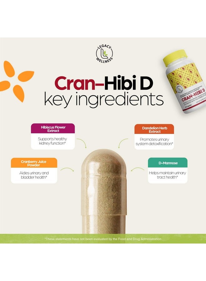 LegacyNutra Legacy Wellness Cran-Hibi-D: D Mannose with Cranberry, Hibiscus & Dandelion Capsules - Urinary Tract Health - Natural Cleanse, Bladder Support, Detox Flush, Herbal UT Supplement Pills for Men & Women - Image 3