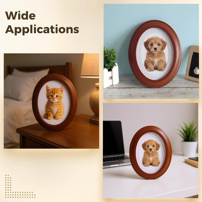 Oval Photo Frames, European Gallery, Wood Finish, 6.69 X 8.66 in, 2 Pieces - Image 4