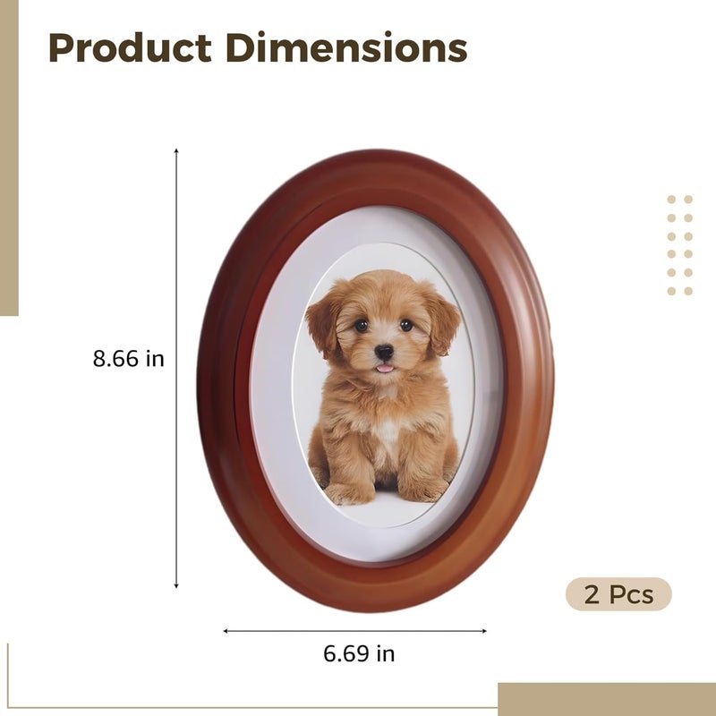 Oval Photo Frames, European Gallery, Wood Finish, 6.69 X 8.66 in, 2 Pieces - Image 5