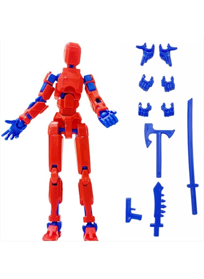 Multi-joint Movable Figure Hand Board Lucky 13 Doll Full Body Activity Robot Decompression To Play Artifact-Color:Three Generations Of Red And Blue Bags 58g  - Image 1