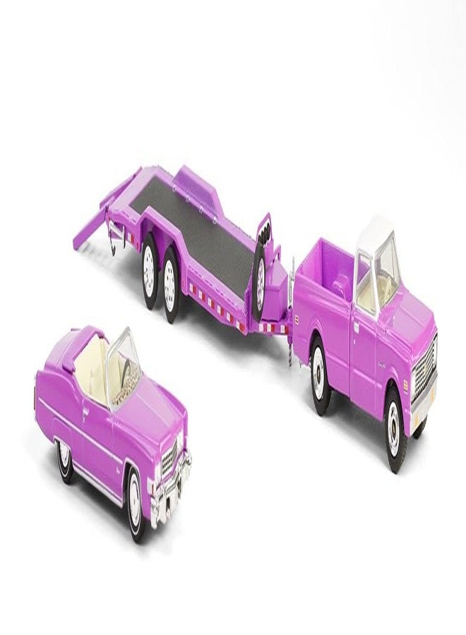 Greenlight 31180 (31180-B | 1:64 Hollywood Hitch & Tow Series 13 - Thelma & Louise - 1966 Thunderbird Convertible - Dust Covered (Top-Down) with 1967 F-250 & Enclosed Car Hauler) - Image 1