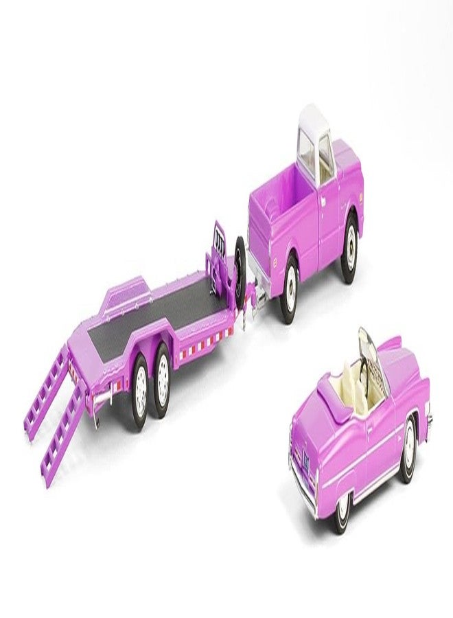 Greenlight 31180 (31180-B | 1:64 Hollywood Hitch & Tow Series 13 - Thelma & Louise - 1966 Thunderbird Convertible - Dust Covered (Top-Down) with 1967 F-250 & Enclosed Car Hauler) - Image 4