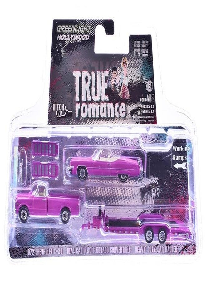 Greenlight 31180 (31180-B | 1:64 Hollywood Hitch & Tow Series 13 - Thelma & Louise - 1966 Thunderbird Convertible - Dust Covered (Top-Down) with 1967 F-250 & Enclosed Car Hauler) - Image 2