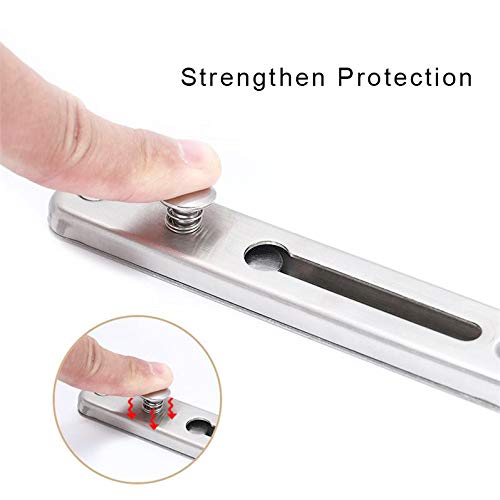 Shuxy Anti-Theft Lock Security Chain Door Guard Reinforced Solid Latch Guard Clasp for Swing-in Doors Heavy Duty Chain Door Lock for Home Bedroom Hotel Office, Silver - Image 5
