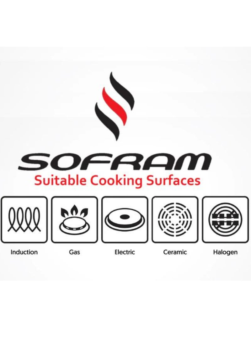 سوفرام قدر طبخ سوفرام استيل تركي غطاء زجاج مقاس 30 سم - Image 5