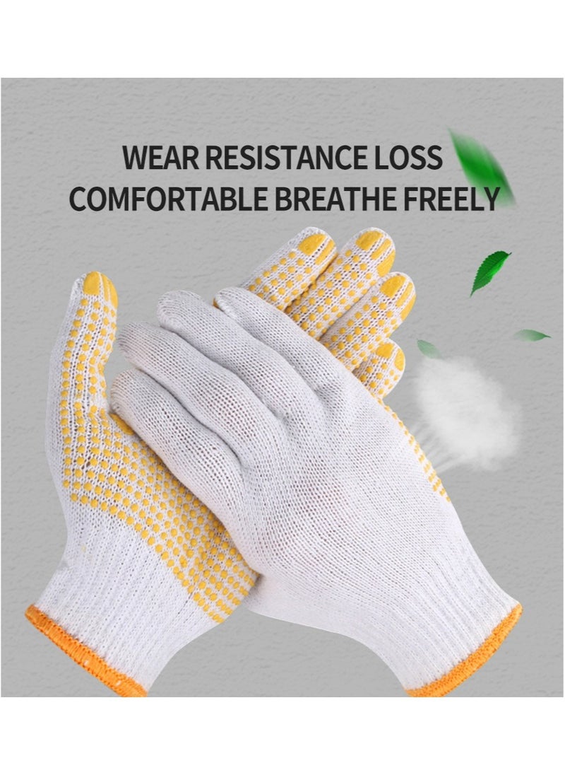 MileMelo 5-Pair Pvc Glue Dispensing Anti-skid Anti Scratch Gloves Yellow/White  - Image 3
