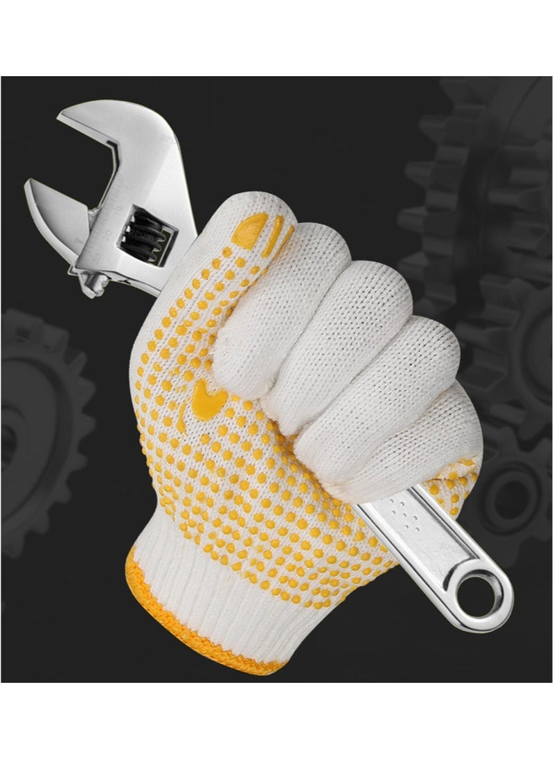 MileMelo 5-Pair Pvc Glue Dispensing Anti-skid Anti Scratch Gloves Yellow/White  - Image 4