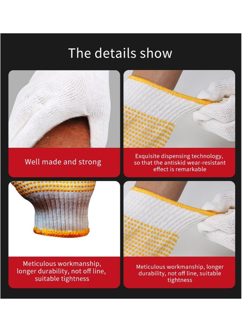 MileMelo 5-Pair Pvc Glue Dispensing Anti-skid Anti Scratch Gloves Yellow/White  - Image 5