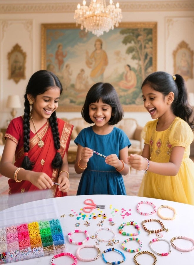 VIRADHAM Unicorn Bracelet Making Kit for Girls - DIY Jewelry Making Set with Clay Beads, Charms & Accessories - Creative Craft Kit for Kids Age 6-12, Fun Arts & Crafts Gift for Girls - Image 4