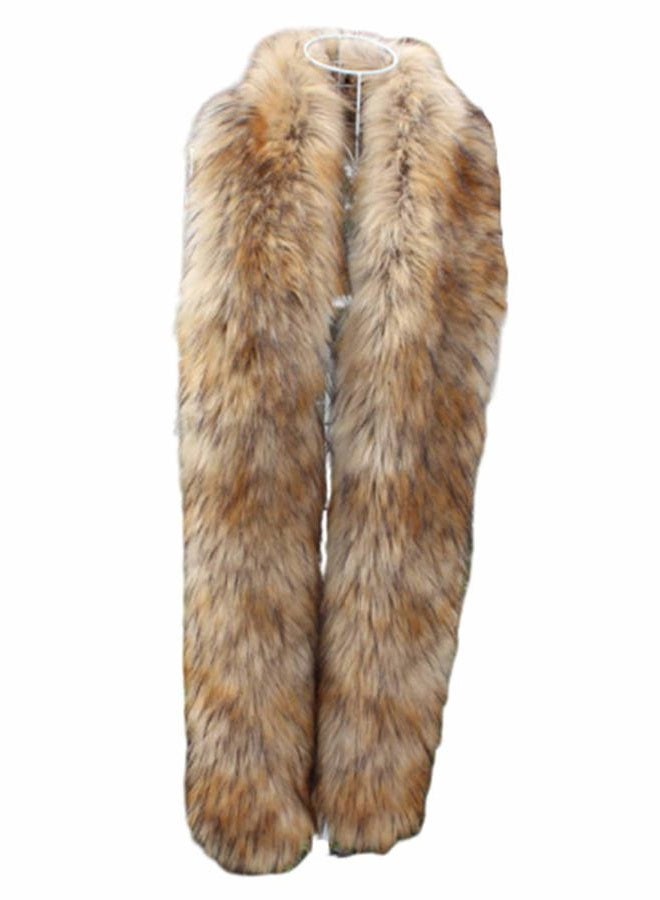 LDFWAY Long Men Women Faux Fur Collar Winter Warm Wrap Stole Scarf Shawl Shrug, Brown 180cm/70.8inch, L - Image 1