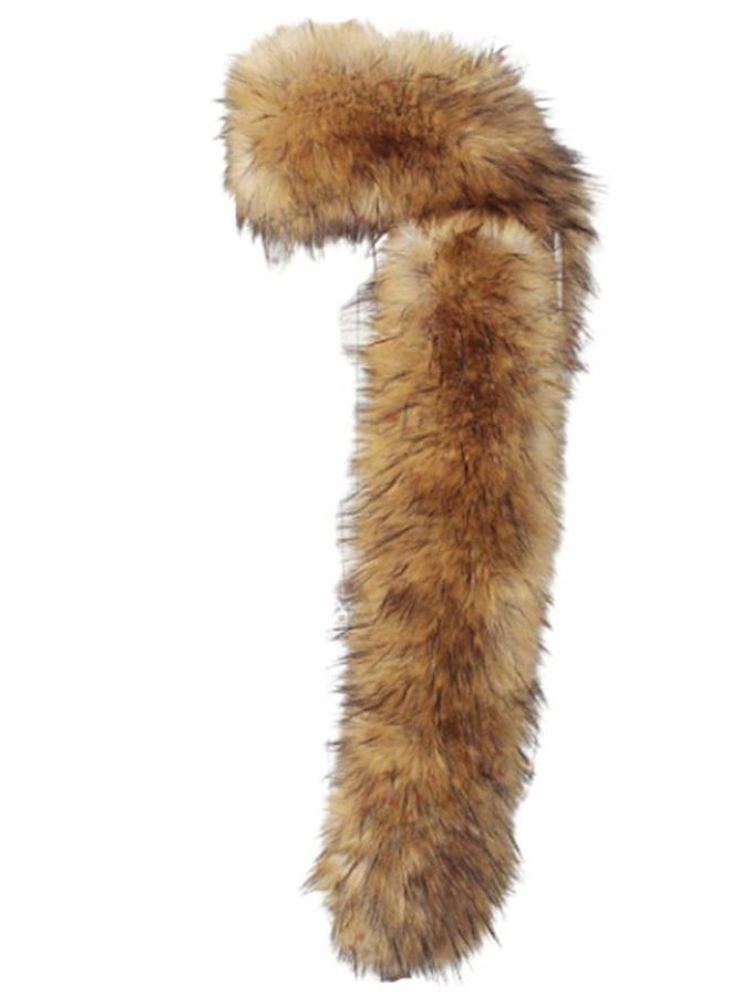 LDFWAY Long Men Women Faux Fur Collar Winter Warm Wrap Stole Scarf Shawl Shrug, Brown 180cm/70.8inch, L - Image 4