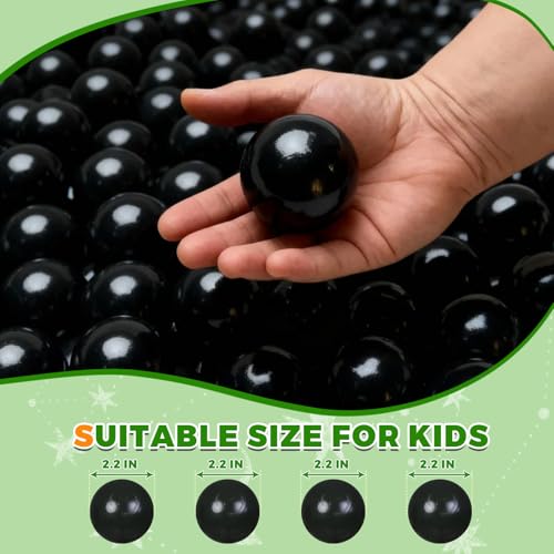 TRENDPLAY Black Ball Pit Balls for Ball Pits Safe Plastic Balls Pack of 170 Create a Fun and Engaging Play Area Now Black - Image 5