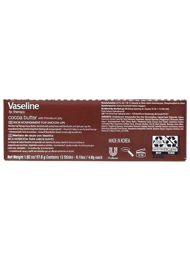 Vaseline - Lip Wo Backer Card Cocoa12 Pack Box - Image 1