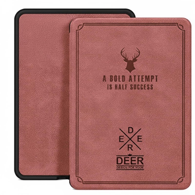 Moca غطاء كيندل بيبر وايت الجيل 12 7" (2024) وغطاء كيندل كولور سوفت 7" (2025) – جلد، تصميم نحيف، وظيفة النوم/الاستيقاظ التلقائية، إغلاق مغناطيسي، متين، خفيف الوزن (أحمر نبيذي) - Image 1