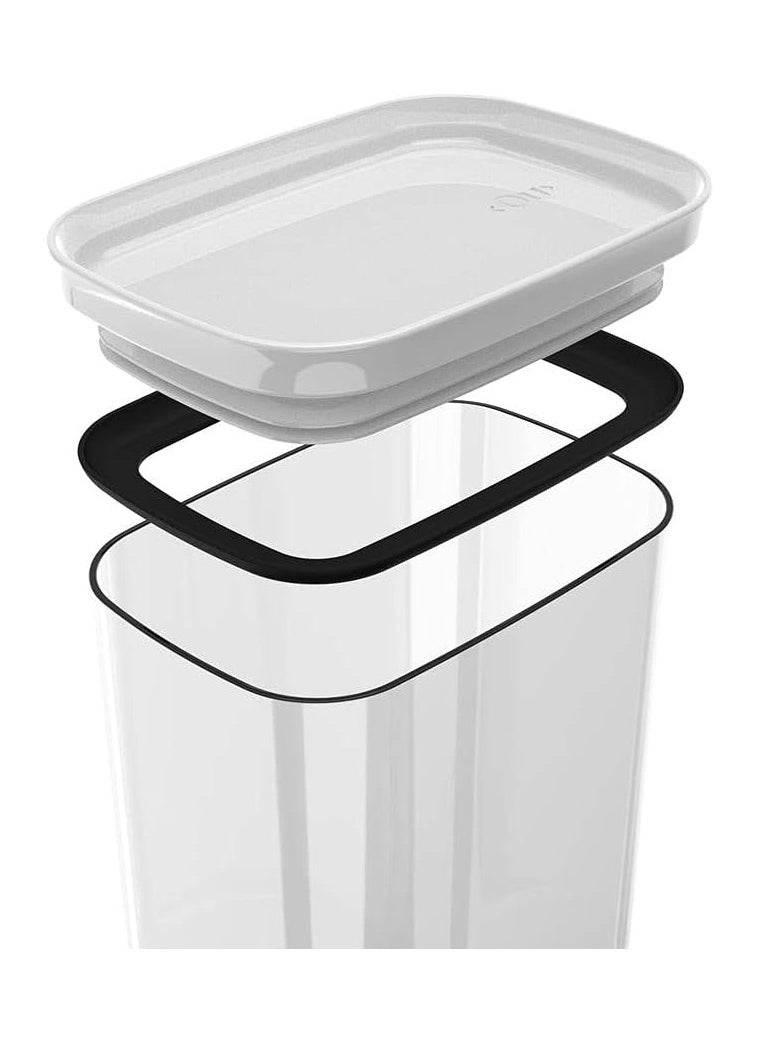 OU Hermetic Rectangular Canister Block, 1.5 Liter Capacity, White