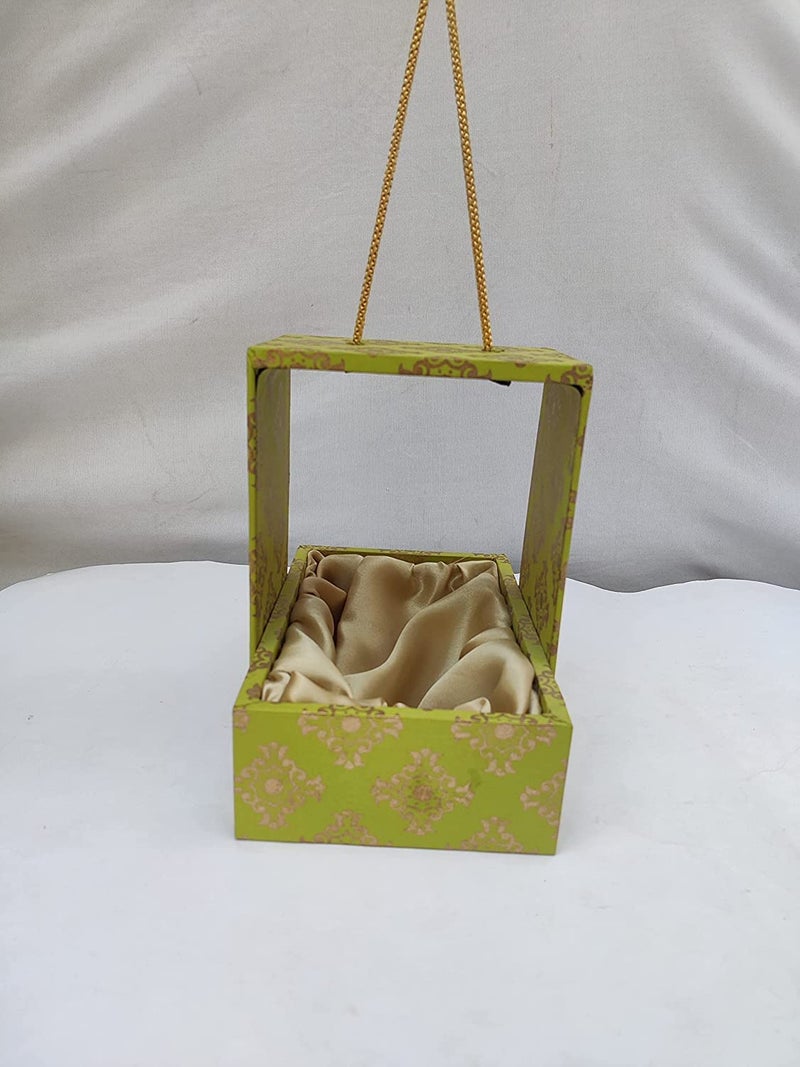 ACL Creations MDF Basket Gift Basket MDF Tray MDF Hamper Basket for Wedding Packaging Birthday HampersDiwali Hampers Corporate Gifting Gift Hamper Lantren Box Green Foil Design - Image 3