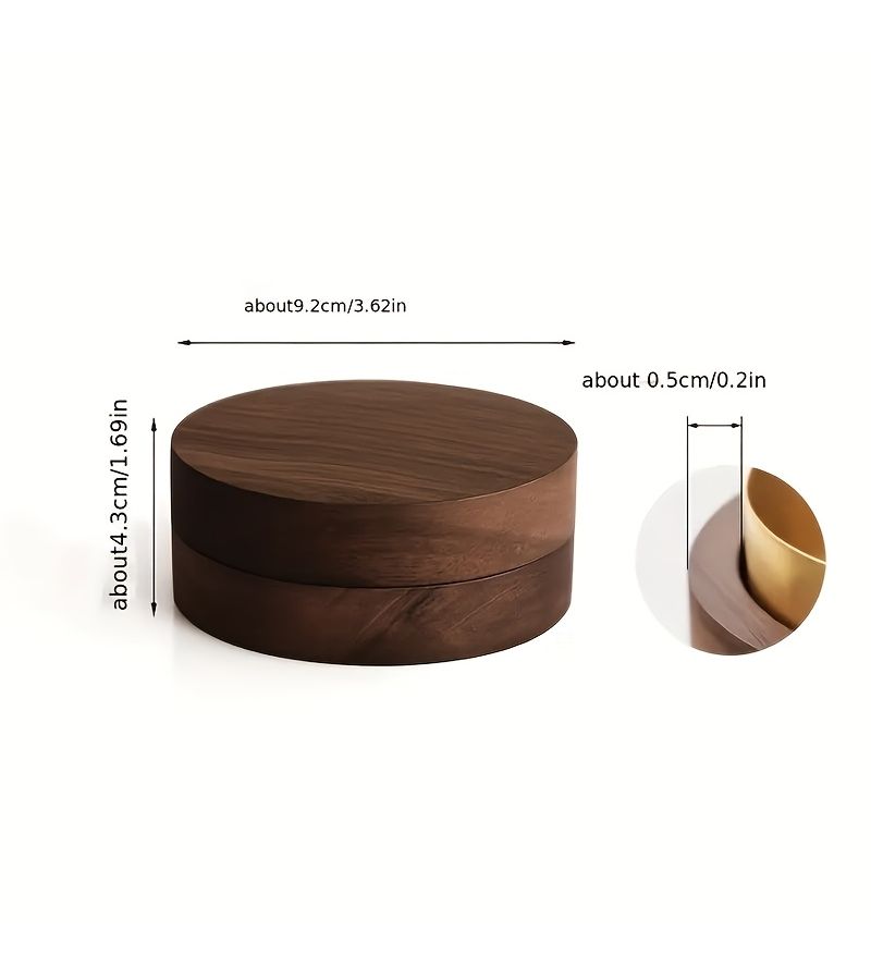 Golden Solid Wood Round Ashtray With Stainless Steel Tank And Detachable Lid For Easy Cleaning For Cafes Pubs Nightclubs Homes Offices And Backyards - Image 3