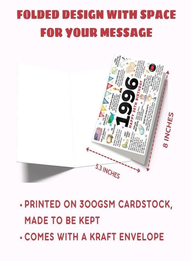 MAPDTWO 30th Birthday Card - 30th Birthday Decorations for Her, Him, Daughter, Son - Sweet Thirty 30 Year Old Bday Gifts for Women, Men - 1996 Gifts for 30+ Year Old Woman Man - Greeting Card - Image 2