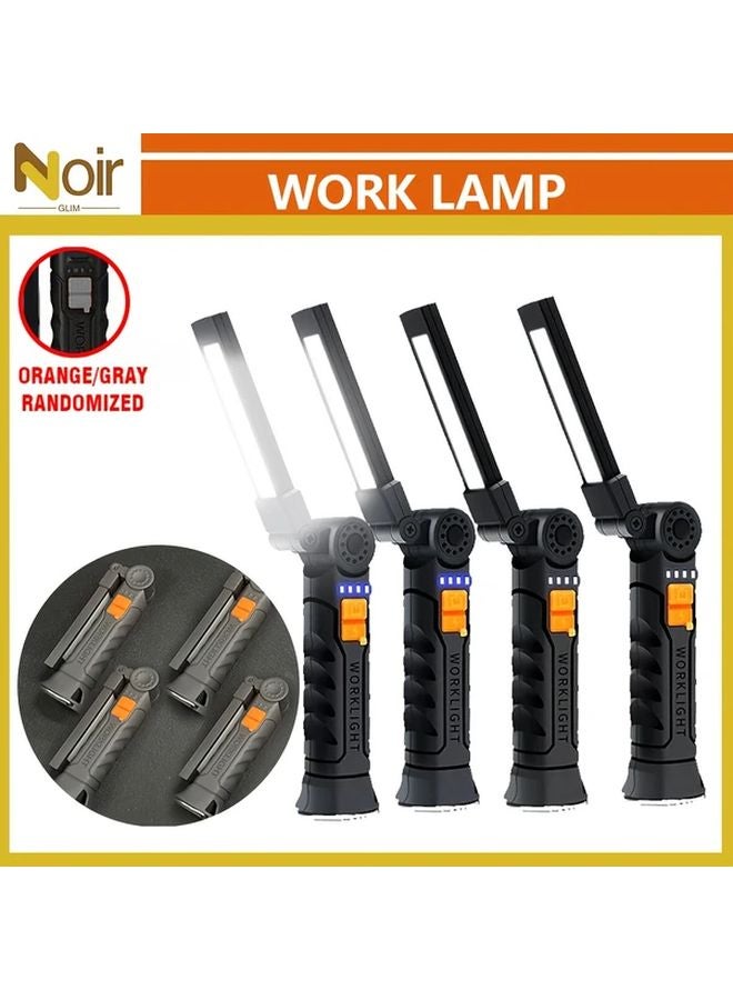 4pcs Rechargeable LED Flashlight Foldable Work Light Magnetic Base Hook Emergency - Image 1