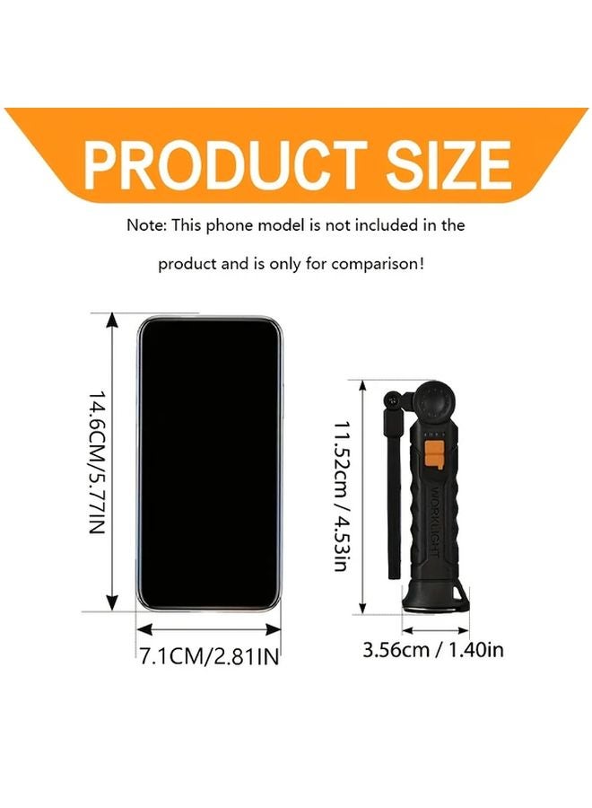 4pcs Rechargeable LED Flashlight Foldable Work Light Magnetic Base Hook Emergency - Image 4