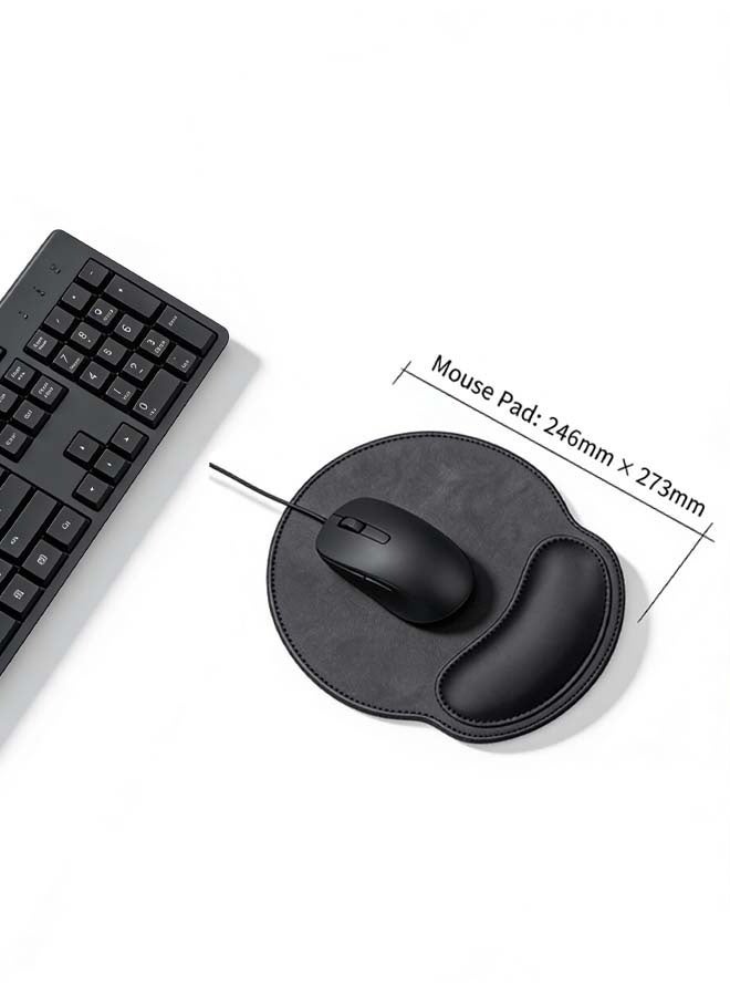 Ergonomic Mouse Pad with Memory Foam Wrist Rest, PU Leather Surface, Non-Slip Base for Office, Gaming & Laptop - Image 4