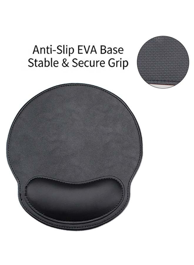 Ergonomic Mouse Pad with Memory Foam Wrist Rest, PU Leather Surface, Non-Slip Base for Office, Gaming & Laptop - Image 3
