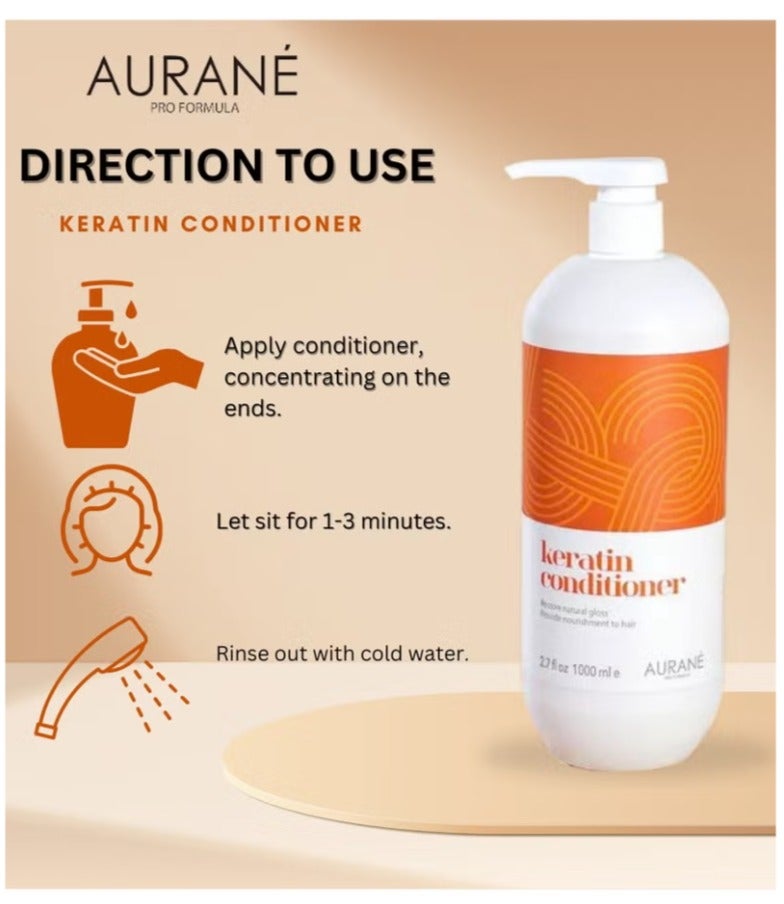 AURANE Keratin Conditioner 1000 ml (2.7 fl oz) – Keratin-Infused Hydrating & Repair Conditioner - Image 3