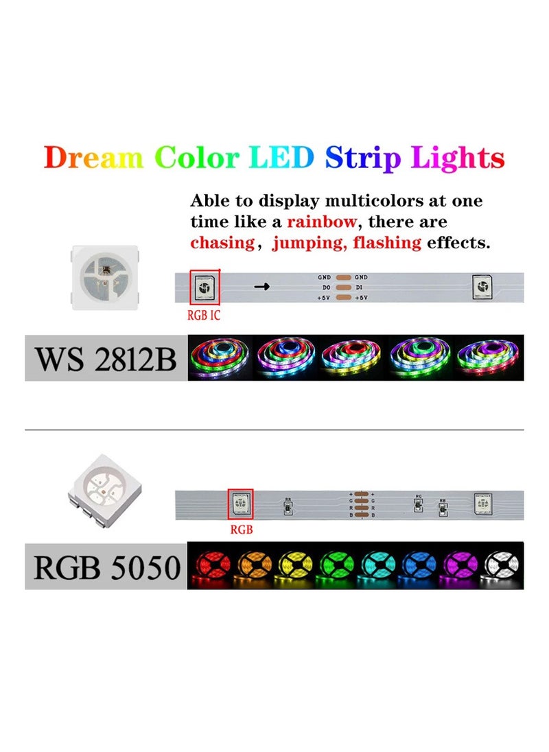 5V Fancy color USB light strip RGB Flash color change ws2812b Running horse breathing water desktop atmosphere led light belt 1-30M