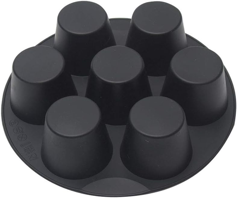 Husaini Mart Husaini Mart Silicone Muffin Cake Cups 7 Cups Round Muffin Mold Tray NonStick Baking Mould for Air Fryer Accessories Muffin Pan Cupcake Baking Mold Perfect for Eggs Muffin Cupcake Molds  - Image 3