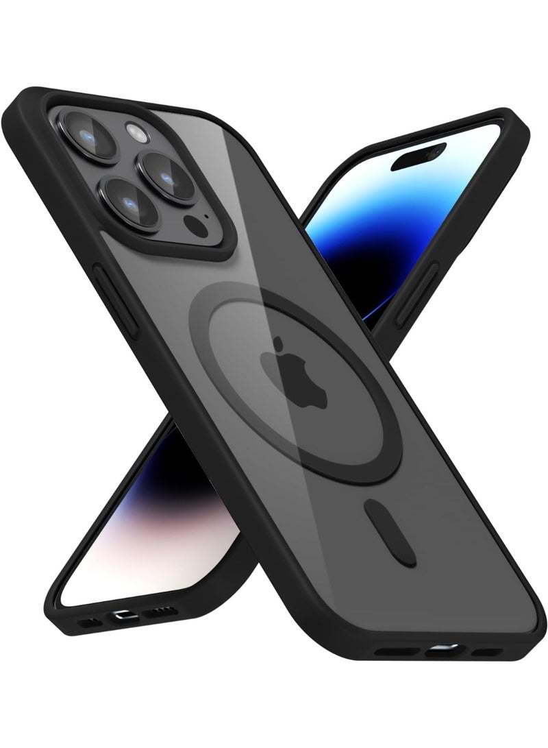أكاليكس حافظة مغناطيسية لهاتف iPhone 14 Pro، متوافقة مع MagSafe، غطاء فاخر مطلي، حافظة هاتف شفافة ناعمة من مادة TPU مقاومة للصدمات، (أسود) - Image 1