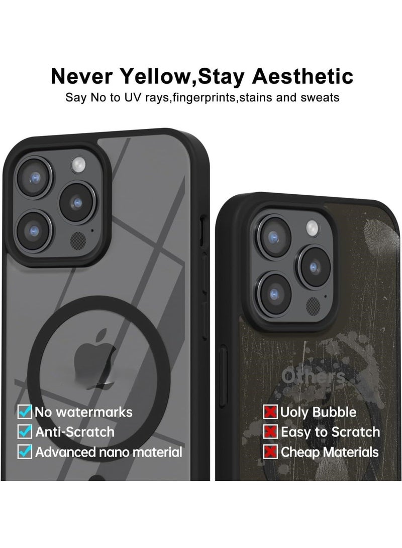 أكاليكس حافظة مغناطيسية لهاتف iPhone 14 Pro، متوافقة مع MagSafe، غطاء فاخر مطلي، حافظة هاتف شفافة ناعمة من مادة TPU مقاومة للصدمات، (أسود) - Image 5