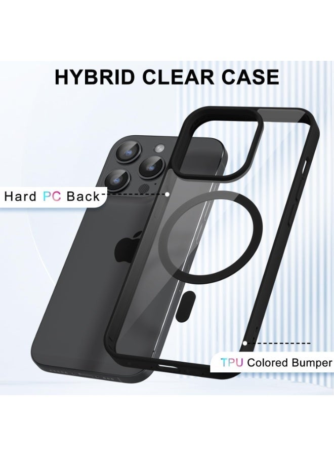 أكاليكس حافظة مغناطيسية لهاتف iPhone 14 Pro، متوافقة مع MagSafe، غطاء فاخر مطلي، حافظة هاتف شفافة ناعمة من مادة TPU مقاومة للصدمات، (أسود) - Image 3